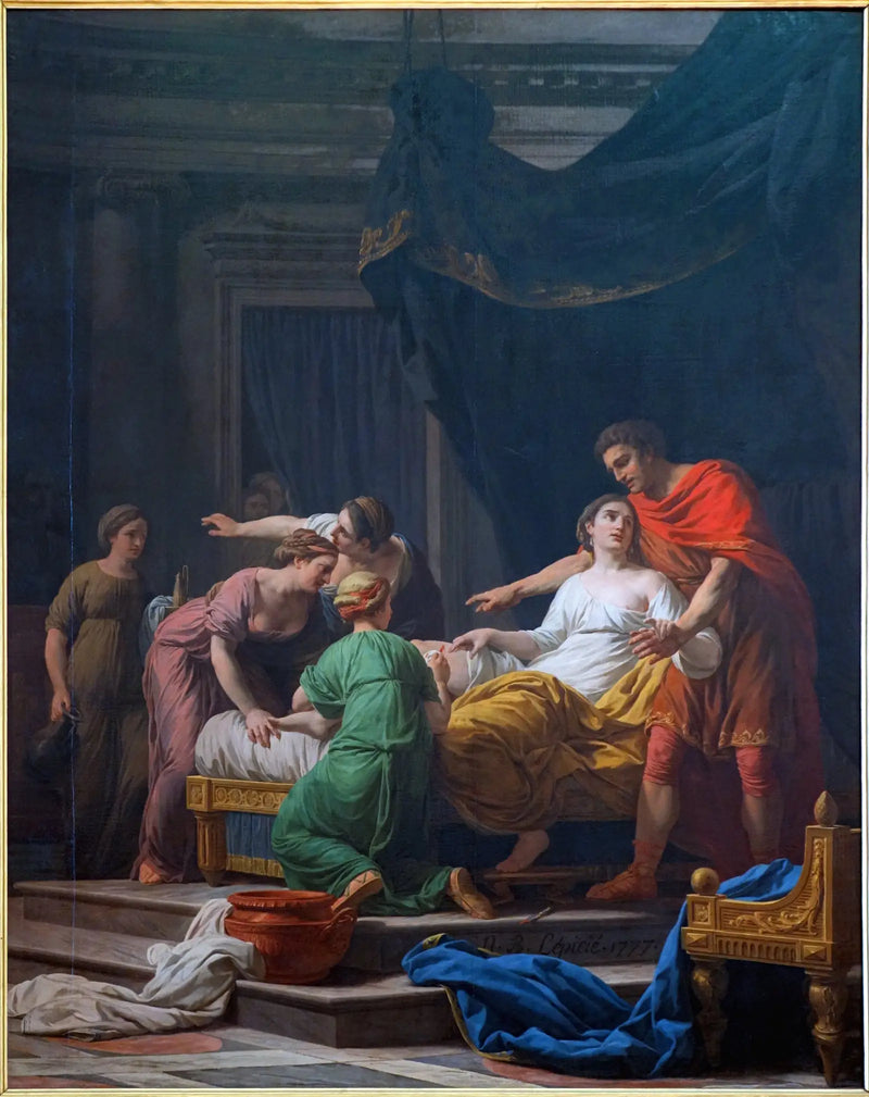 De Toewijding van Porcia, vrouw van Junius Brutus - Nicolas-Bernard Lépicie