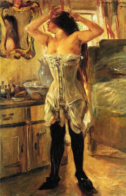 Dans un corset - Lovis Corinth