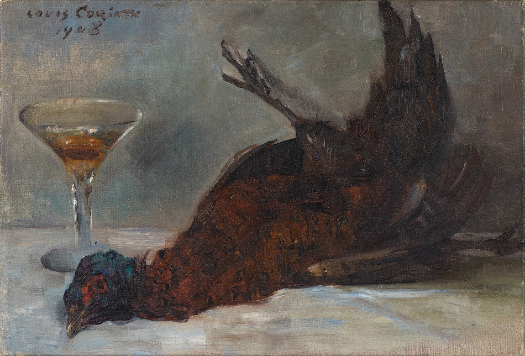 Nature morte au faisan et au verre de vin - Lovis Corinth