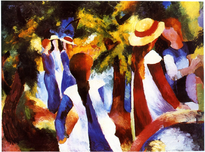 Jonge Meisjes onder de Bomen - August Macke