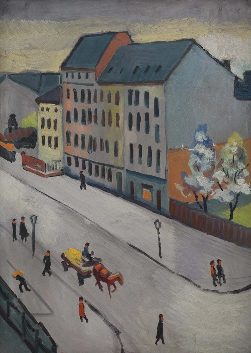 Onze straat in Grau - August Macke