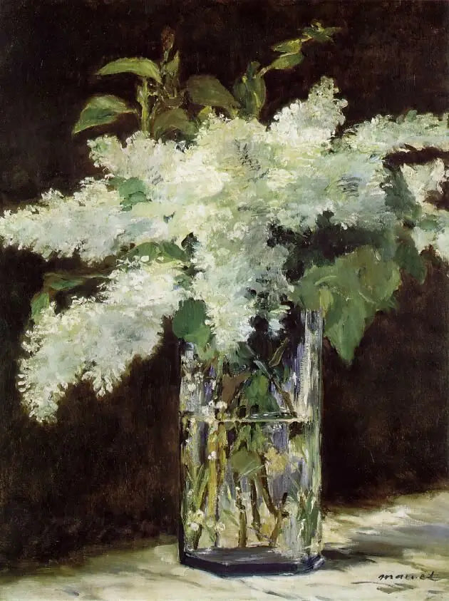 Witte lelies in een glazen vaas - Édouard Manet