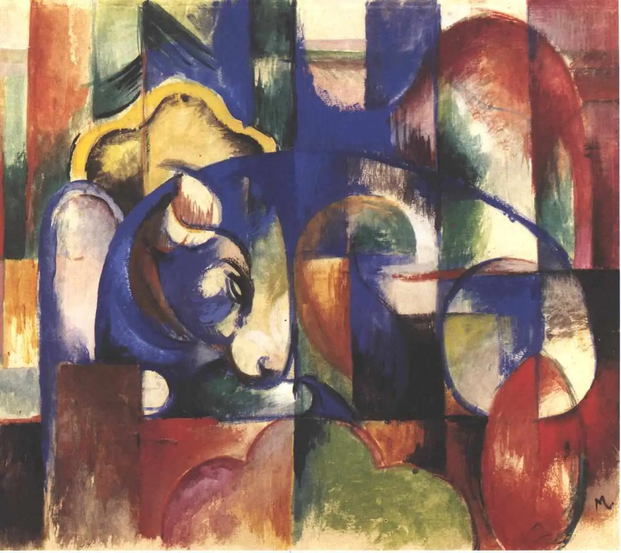 Reproduction du tableau « Taureau menteur - Franz Marc » par Alpha Reproduction en peinture à l’huile