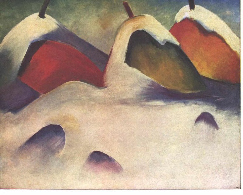 Hooi stapels in de sneeuw - Franz Marc
