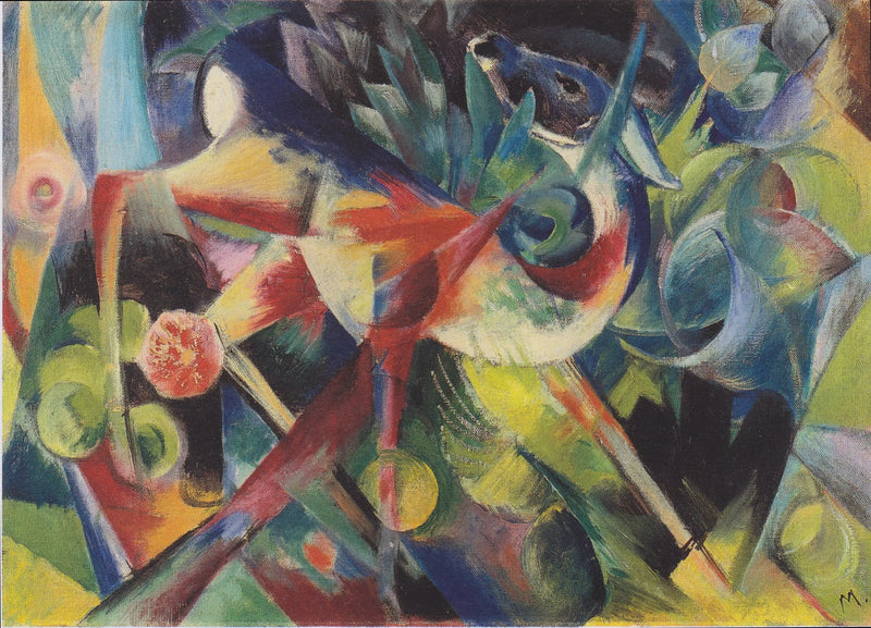 Hert in een bloeiende tuin - Franz Marc