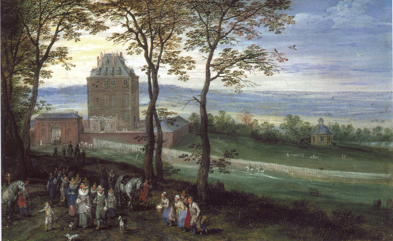 Les archiducs Albert et Isabelle en face du château de Mariemont - Jan Brueghel l'Ancien