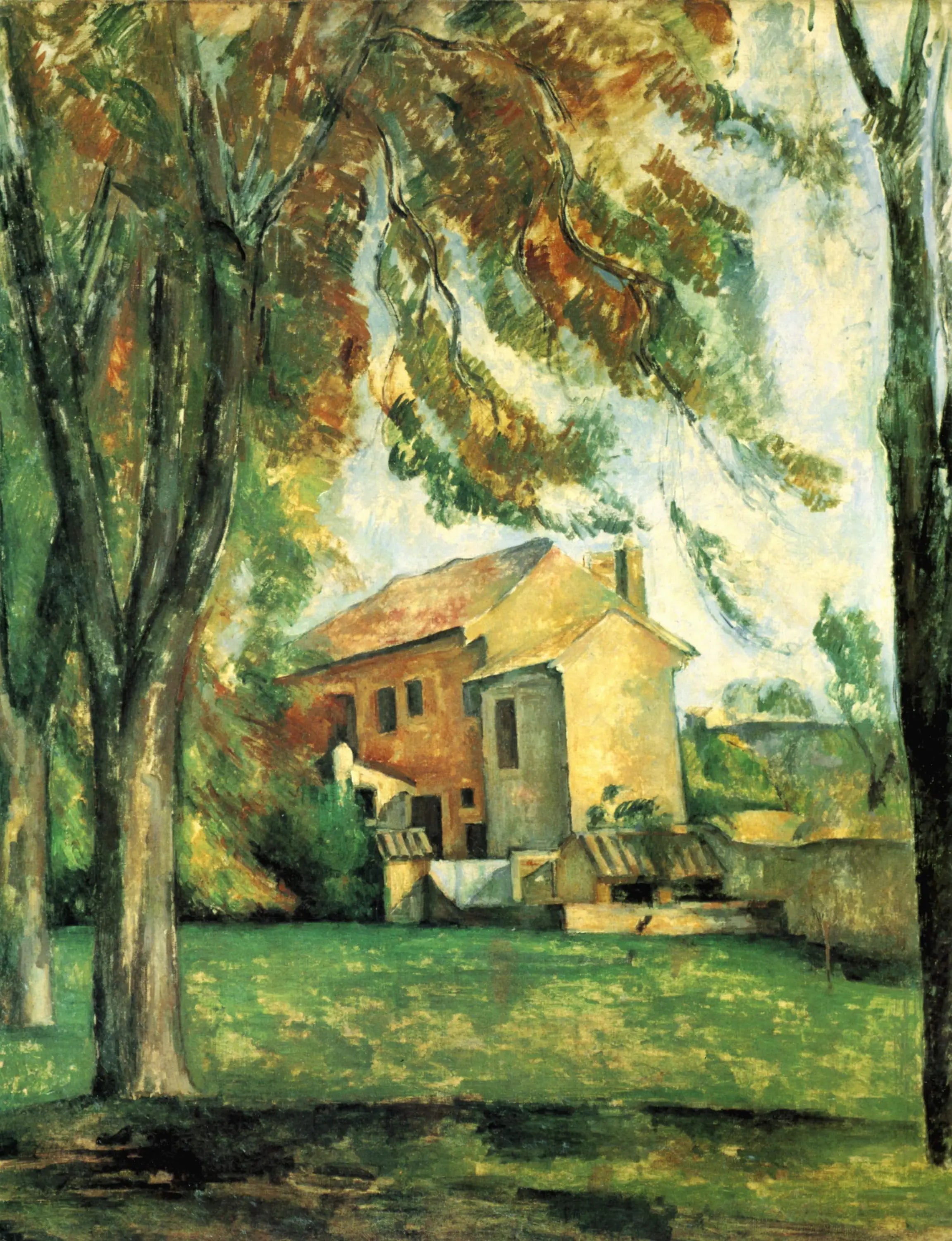 Reproduction du tableau « Marronniers et ferme au Jas de Bouffan - Paul Cézanne » par Alpha Reproduction en peinture à l’huile
