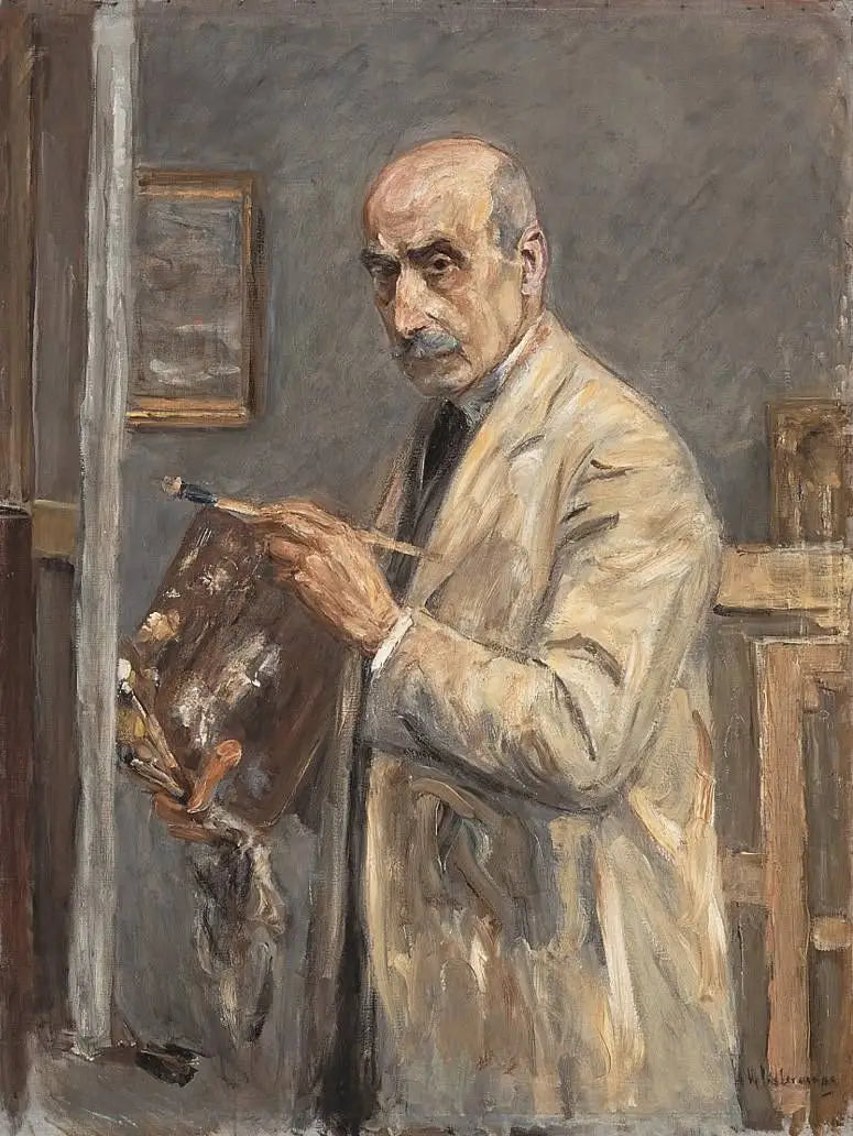 Autoportrait en blouse de peinture (Selbstbildnis im Malkittel) - Max Liebermann - Alpha Reproduction