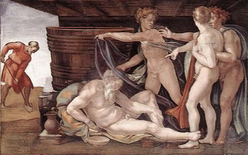 De dronkenschap van Noach - Michelangelo
