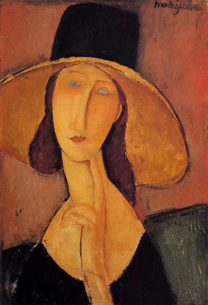 Jeanne Hébuterne met de grote hoed - Amedeo Modigliani