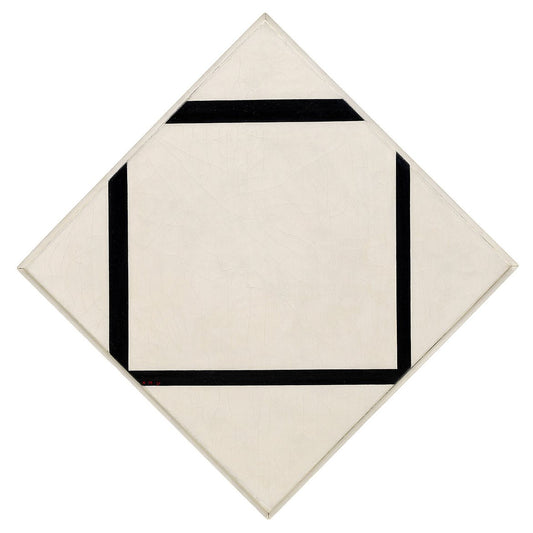 Reproduction du tableau « Composition n° 1 : Losange à quatre lignes - Piet Mondrian » par Alpha Reproduction en peinture à l’huile