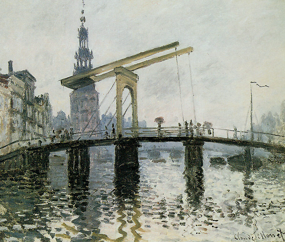 Reproduction du tableau « Amsterdam, Le Pont - Claude Monet » par Alpha Reproduction en peinture à l’huile