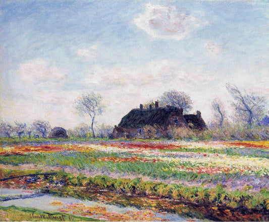 Reproduction du tableau « À Sassenheim près de Haarlem, champ de tulipes - Claude Monet » par Alpha Reproduction en peinture à l’huile