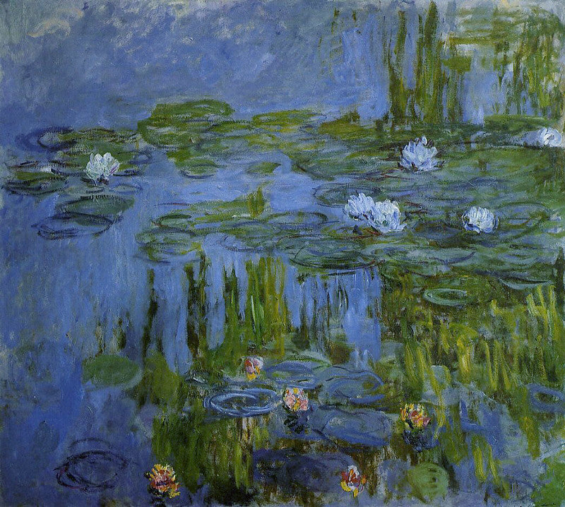 🌿 Waterlelies – Groene Weerspiegelingen en Witte Bloemen – Claude Monet