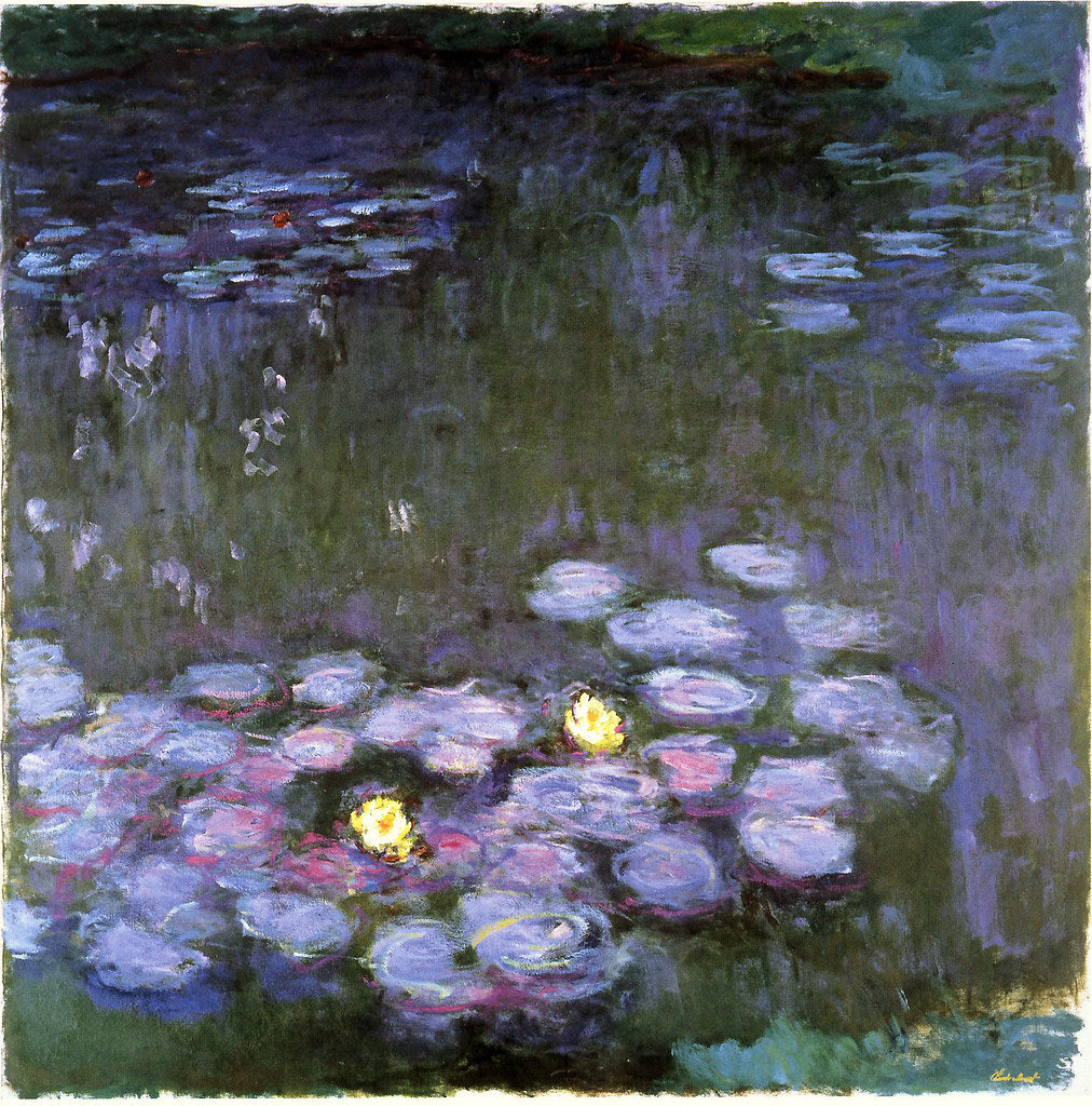 🎨 Waterlelies in paarse schemering - Claude Monet