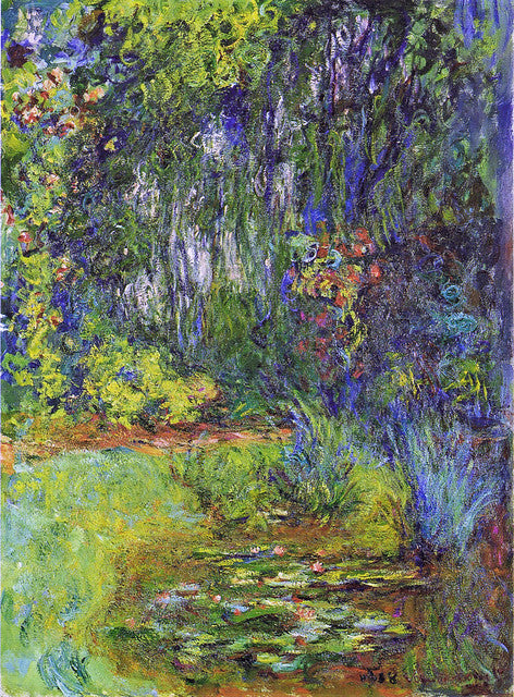 🌿 Tuinhoek met vijver en waterlelies – Claude Monet