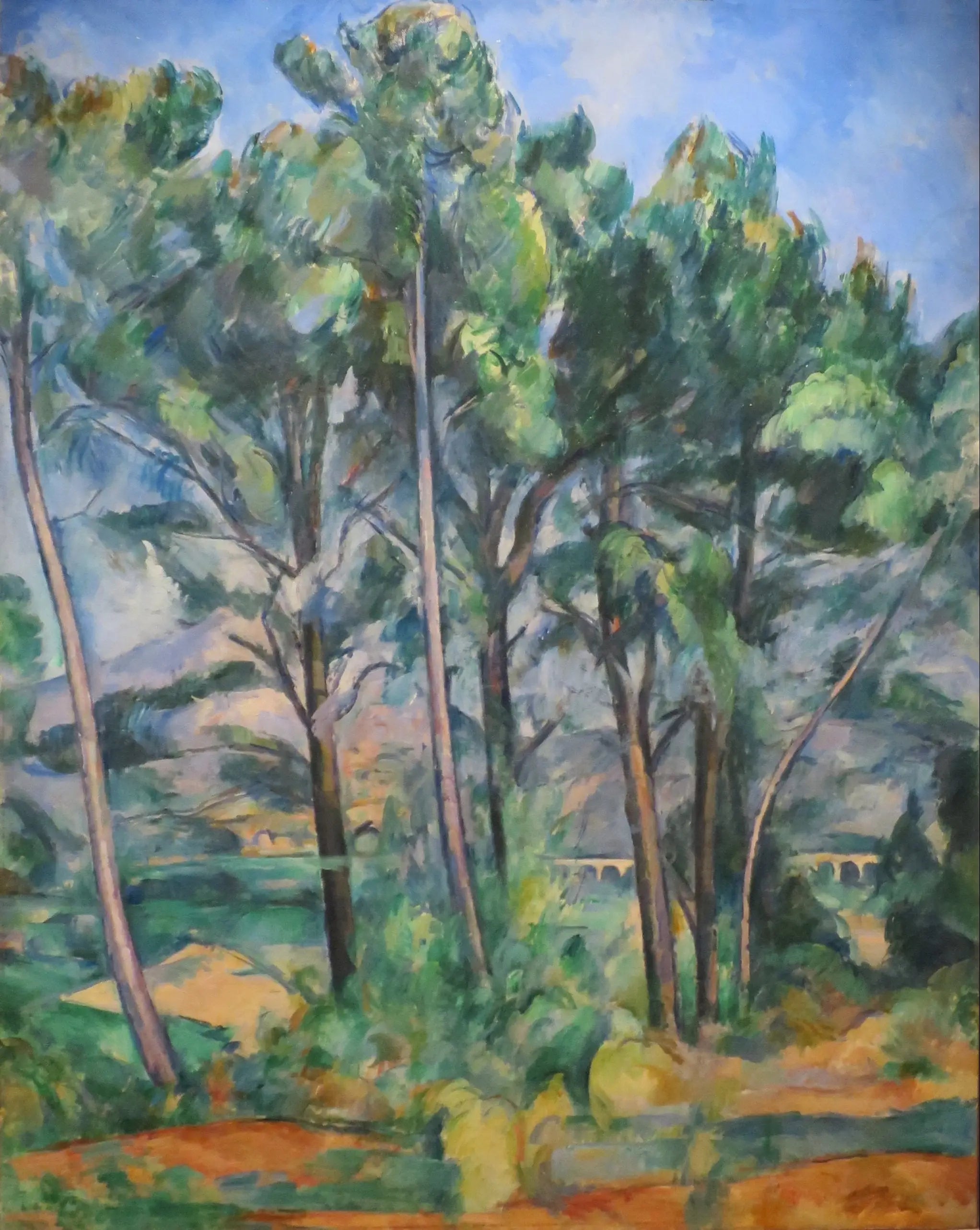 Reproduction du tableau « Montagne Sainte-Victoire et viaduc du côté de Valcros - Paul Cézanne » par Alpha Reproduction en peinture à l’huile