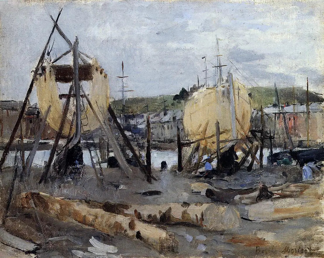 Reproduction du tableau « Bateaux en construction - Berthe Morisot » par Alpha Reproduction en peinture à l’huile