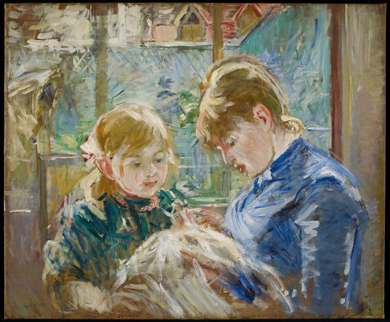Het meisje van de kunstenaar, Julie, met haar oppas - Berthe Morisot