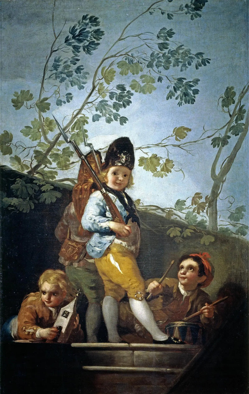 Kinderen die soldaatje spelen - Francisco de Goya