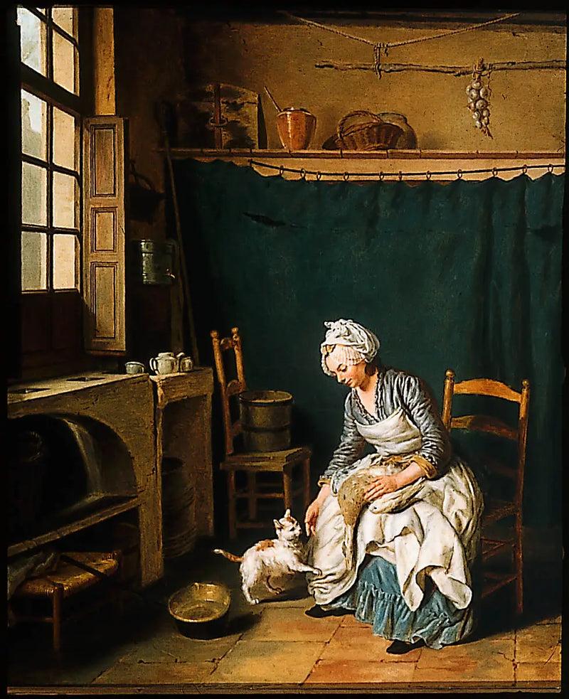 Servante die een kip plukt - Nicolas-Bernard Lépicié