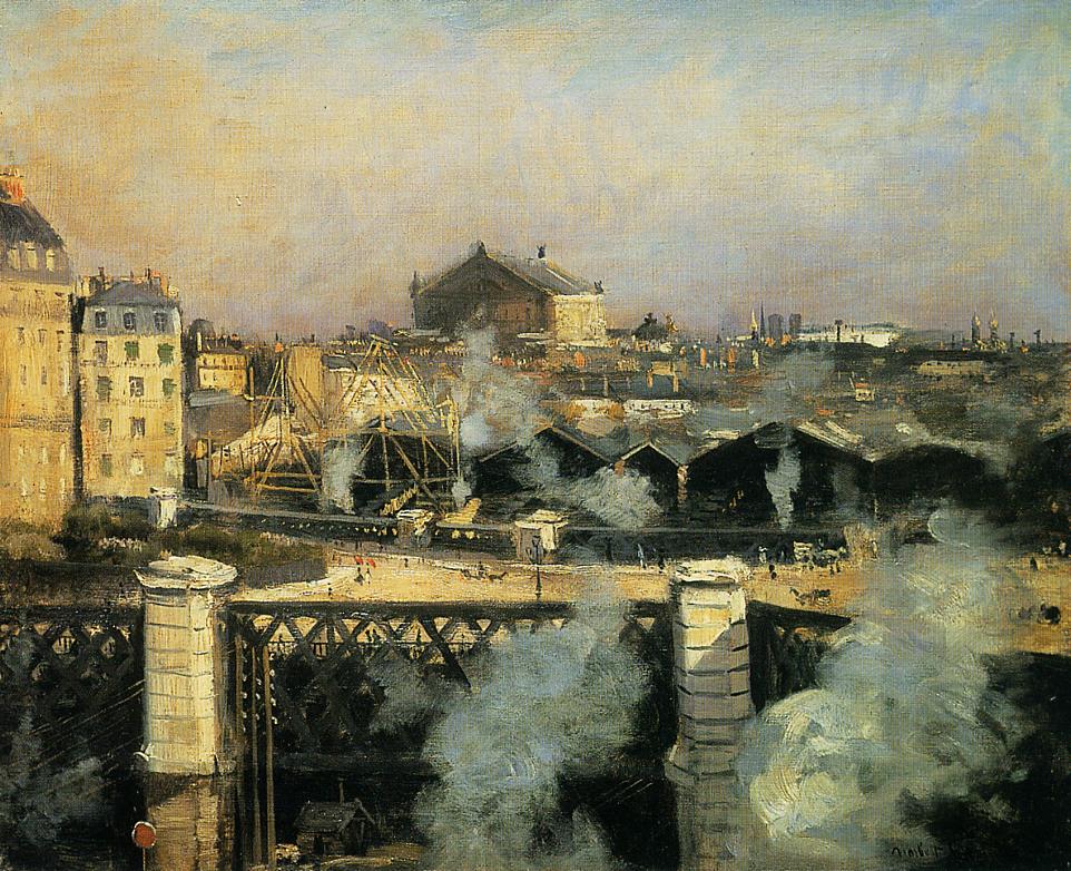 Le Pont de l’Europe et la Gare Saint-Lazare en travaux - Norbert Gœneutte - Alpha Reproduction