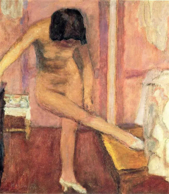Naakte vrouw die zich bukt - Pierre Bonnard
