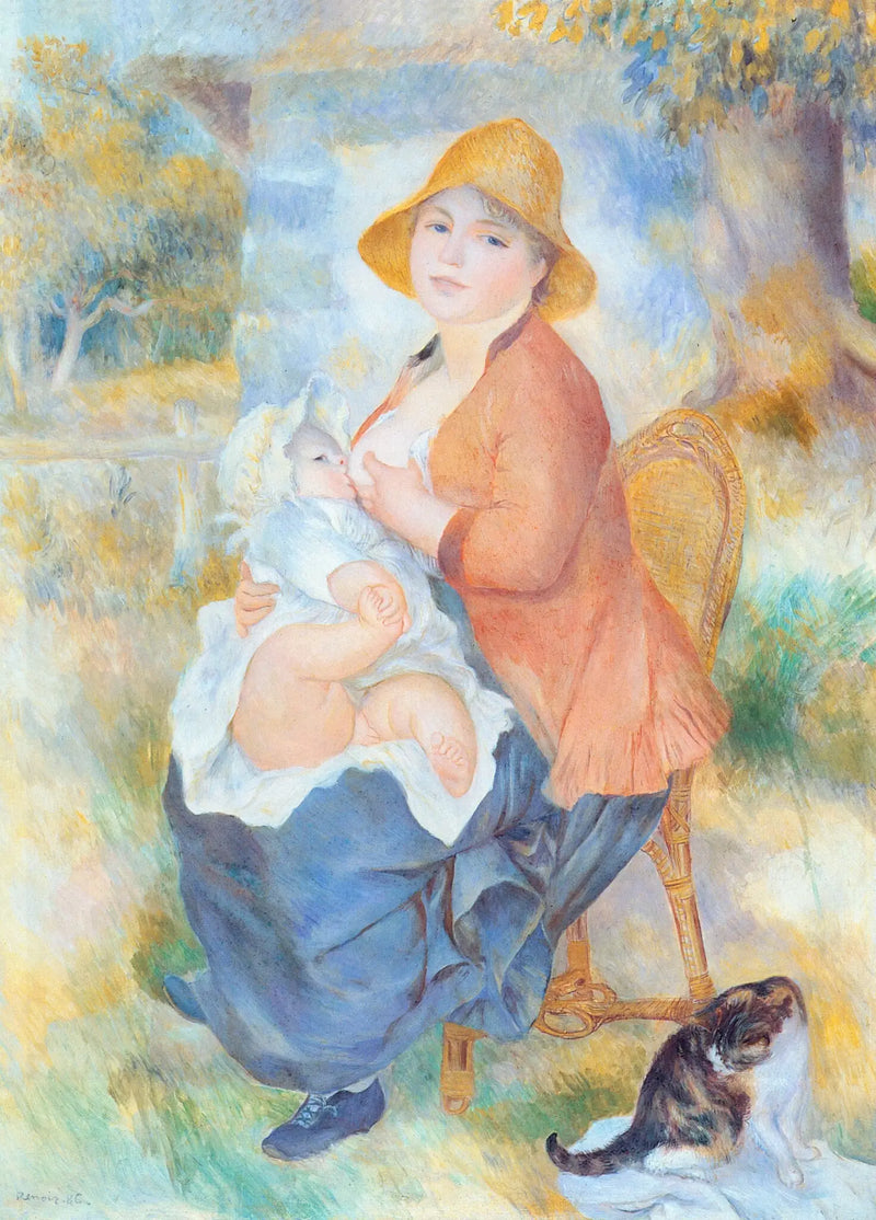 Aline Renoir die haar zoon Pierre borstvoeding geeft - Pierre-Auguste Renoir