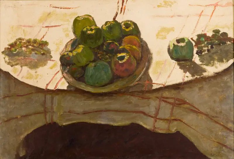 Schotel met appels op een tafel - Pierre Bonnard