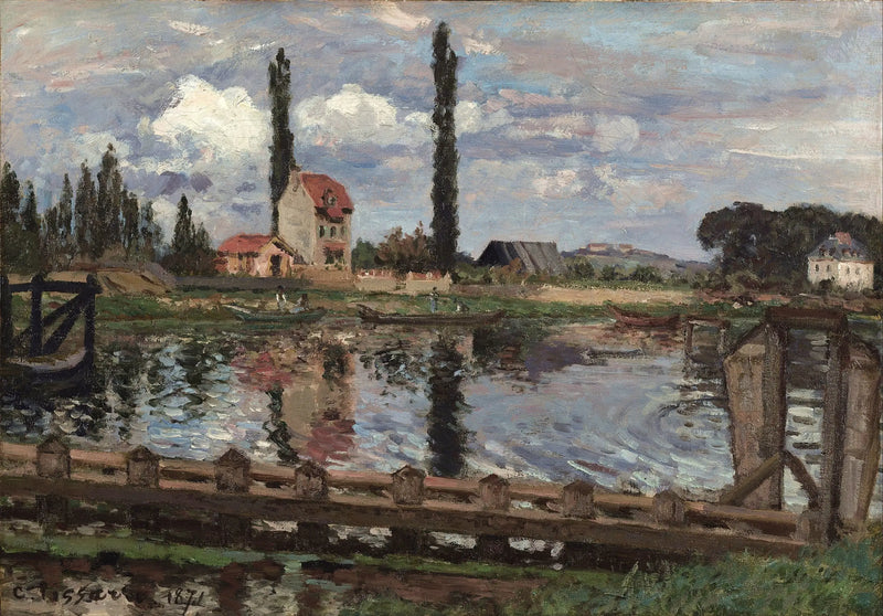 Aan de oever van de Seine bij Port Marly - Camille Pissarro