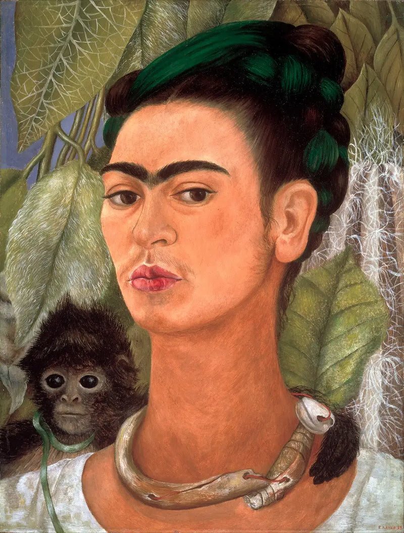 Zelfportret met een aap - Frida Kahlo