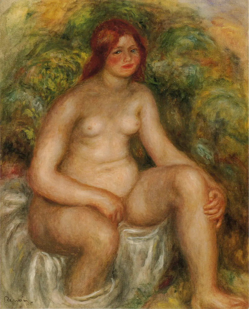 Zittende badende - Pierre-Auguste Renoir
