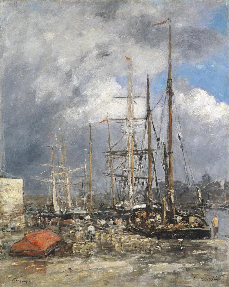 Vissersboten in Fécamp - Eugène Boudin