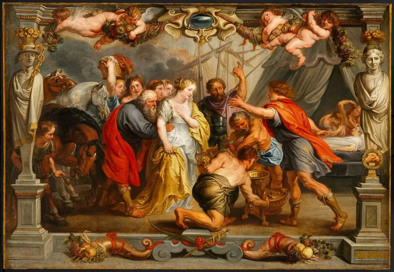 Briseis die terugkeert naar Achilles - Peter Paul Rubens