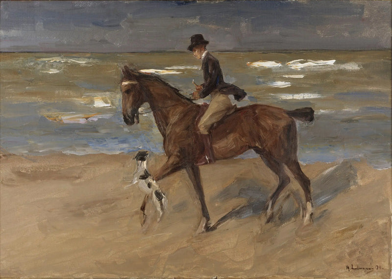 Ruiter op het strand - Max Liebermann