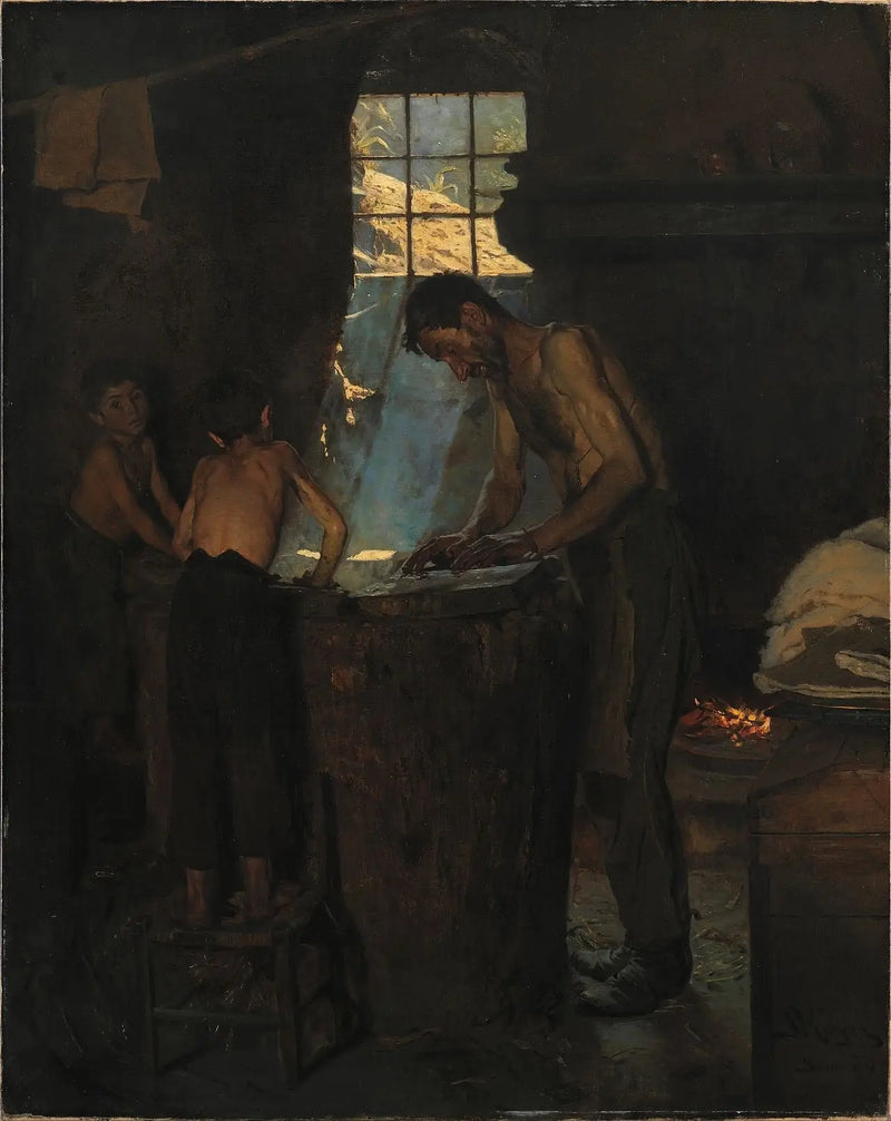 Hutmachers in een Italiaans dorp - Peder Severin Krøyer