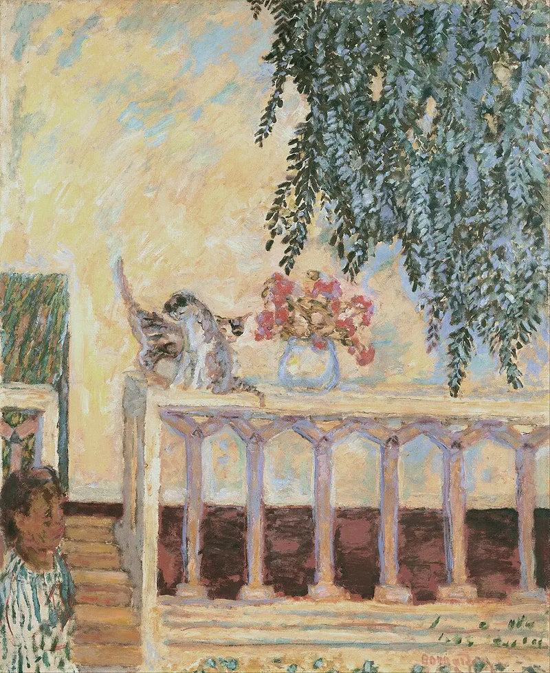 Katten op de balustrade - Pierre Bonnard