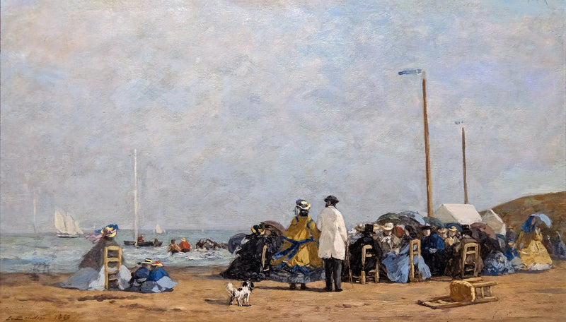 Crinolines op het strand - Eugène Boudin