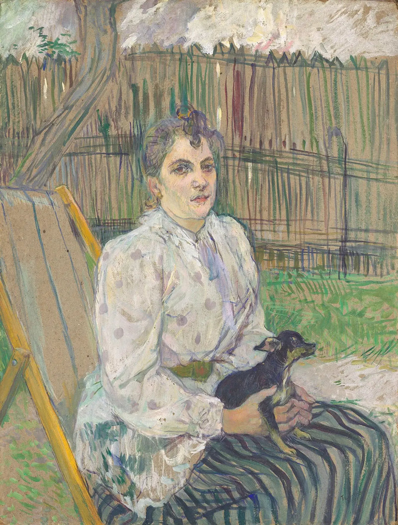 Dame met een hond - Henri de Toulouse-Lautrec