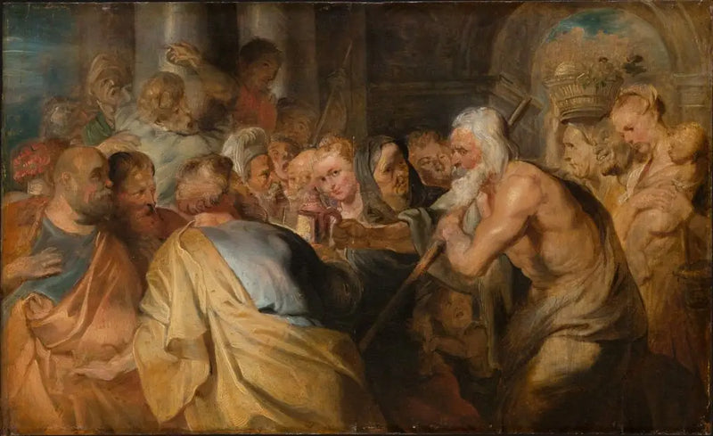 Diogenes op zoek naar een echte man - Peter Paul Rubens