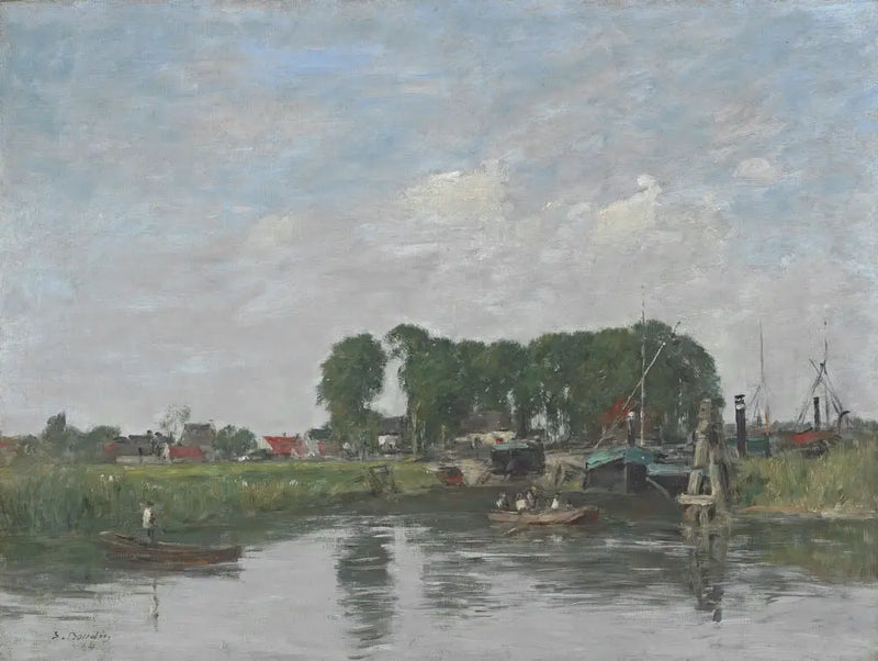 Omgeving van Dordrecht. Scheepsreparatieplaats - Eugène Boudin