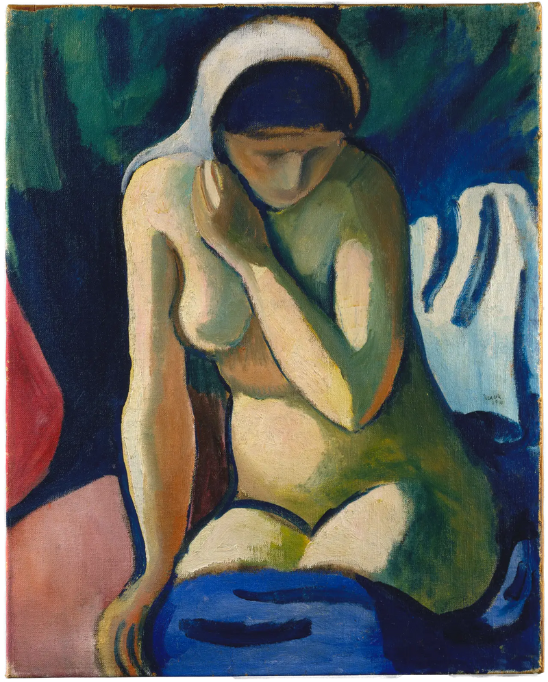 Naakte meisje met sjaal - August Macke