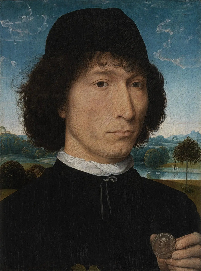 Man met een Romeinse munt - Hans Memling