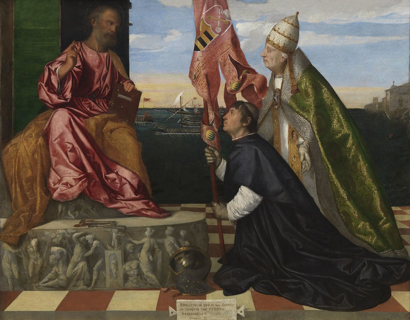 Jacopo Pesaro presenteert paus Alexander VI aan Sint-Pieter - Titian