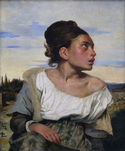 Reproduction du tableau « Jeune Orpheline au cimetière - Eugène Delacroix » par Alpha Reproduction en peinture à l’huile