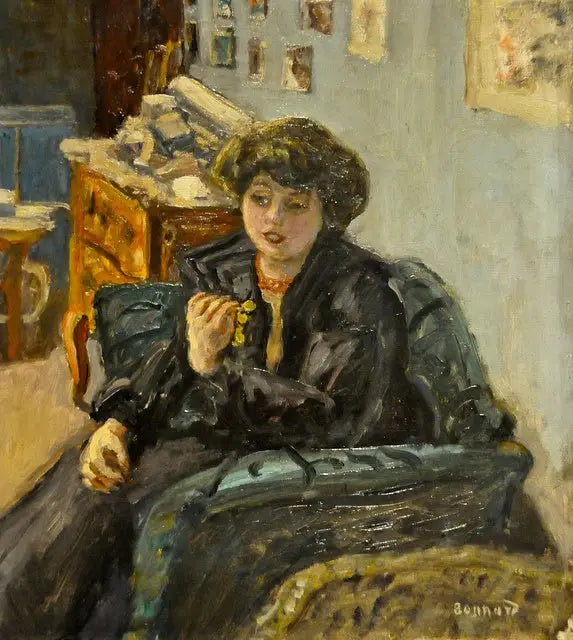 Jonge vrouw in een interieur - Pierre Bonnard
