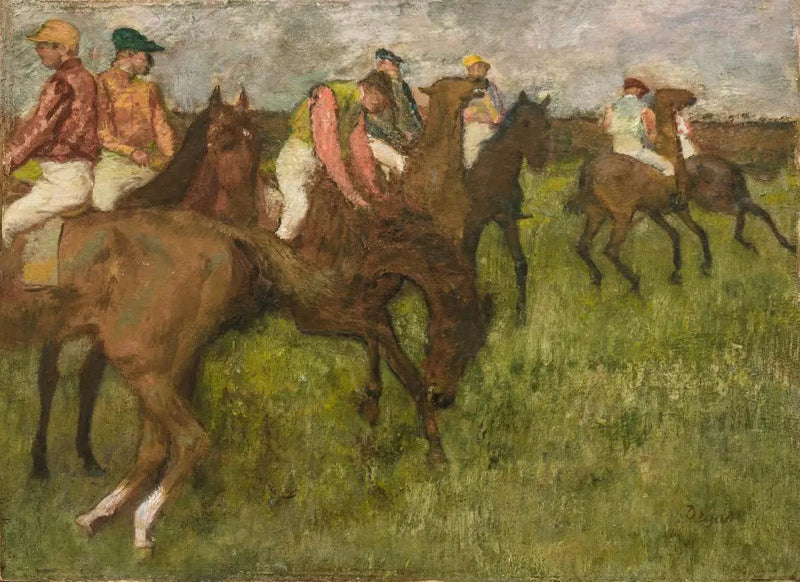Jockeys voor de race - Edgar Degas