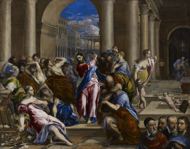 De Uitdrijving van de Handelaren uit de Tempel - El Greco