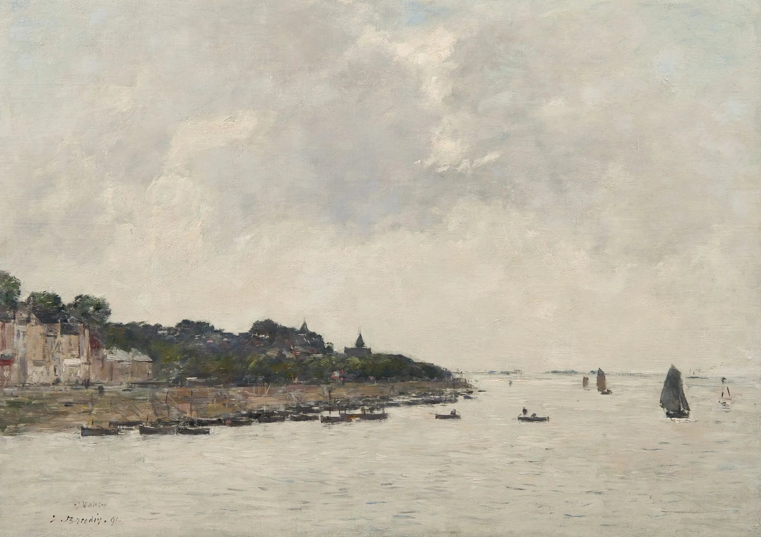 Reproduction du tableau « L'estuaire de la Somme à Saint-Valéry-sur-Somme - Eugène Boudin » par Alpha Reproduction en peinture à l’huile