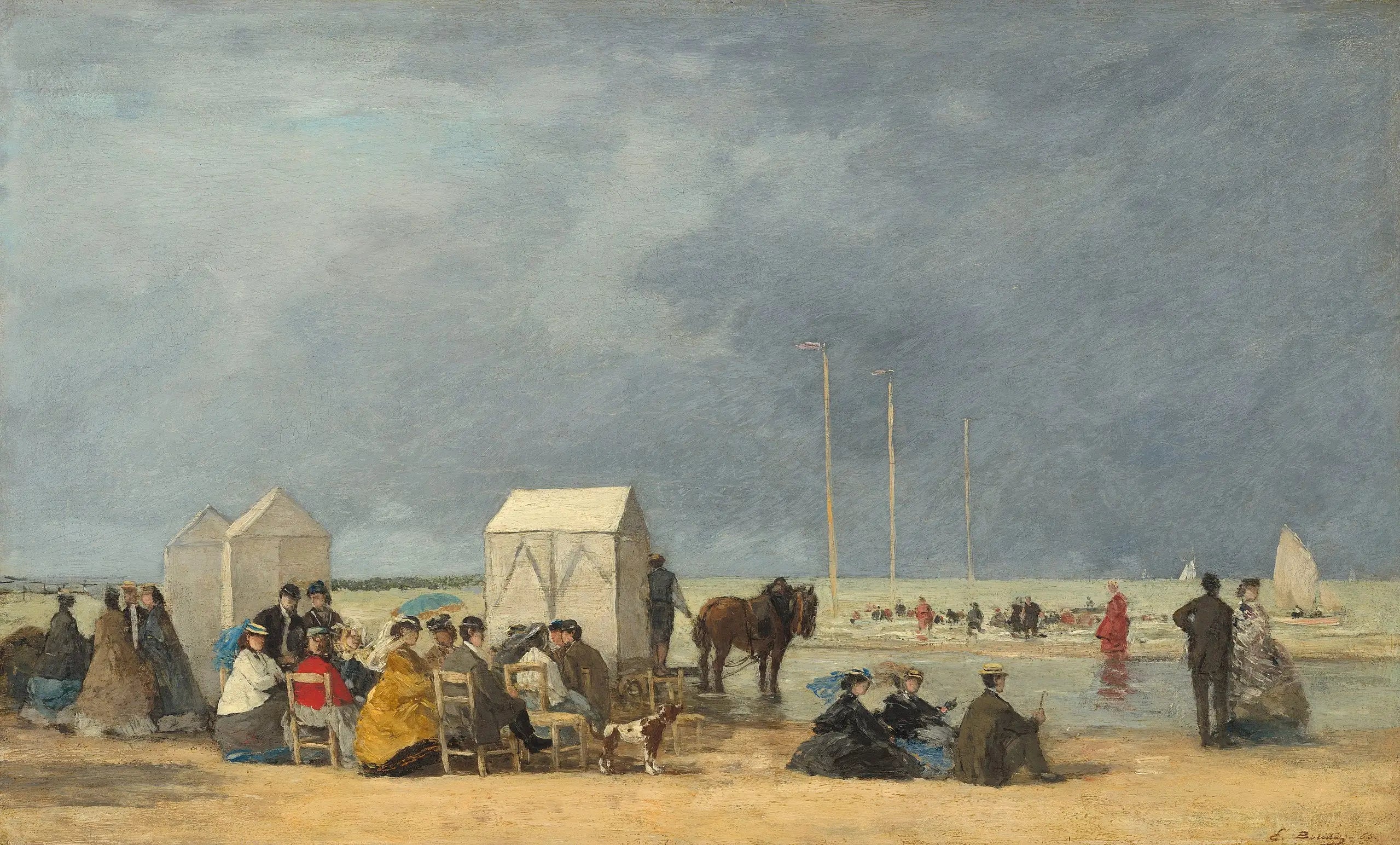 Reproduction du tableau « L'heure du bain à Deauville - Eugène Boudin » par Alpha Reproduction en peinture à l’huile